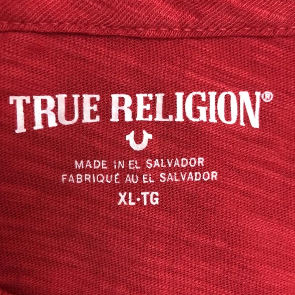 NWOT True Religion Red “World Tour” Skull Graphic T-shirt